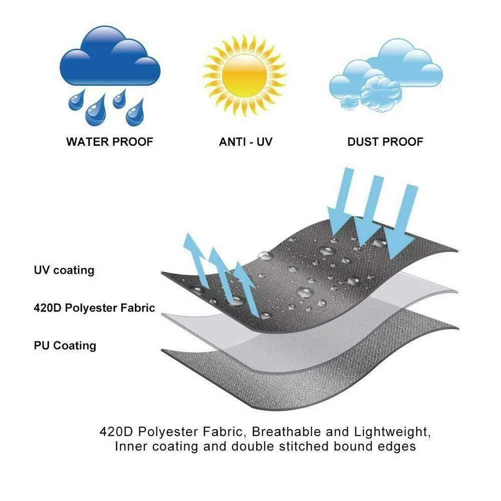 L Shape Furniture Waterproof  Cover Outdoor Garden Patio Rattan Sofa Dustproof V Shaped Mold Resistant Cover black，10 sizes. view 6