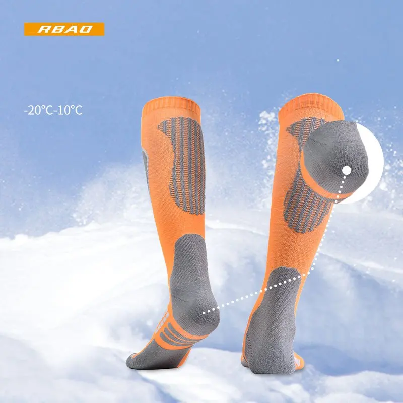 1 Pairs Winter Camping Ski Socks For Men Women Long Warm Socks Thick Compression Socks Sports Snowboarding Hiking Thermal Socks