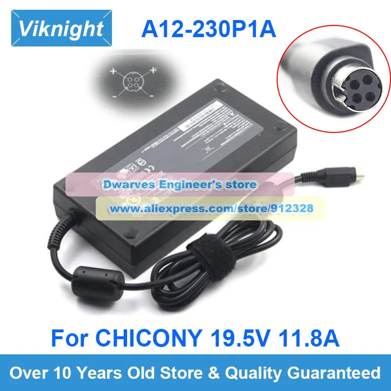 

Original 19.5V 11.8A CHICONY AC Adapter A12-230P1A For Clevo P170EM P770DM P770DM-G P651HS For Eurocom SKY X6 Power Supply