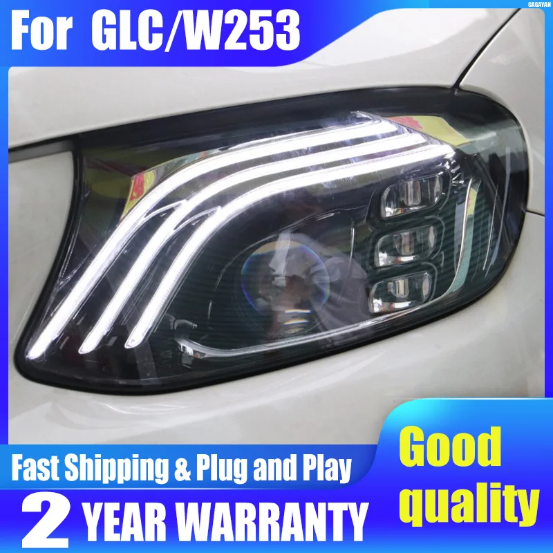 Car Stlying for Mercedes-benz GLC W253 Head Lamp 2016-2019 GLC300 GLC350 LED Headlight LED Projector Lens DRL Auto Accessories