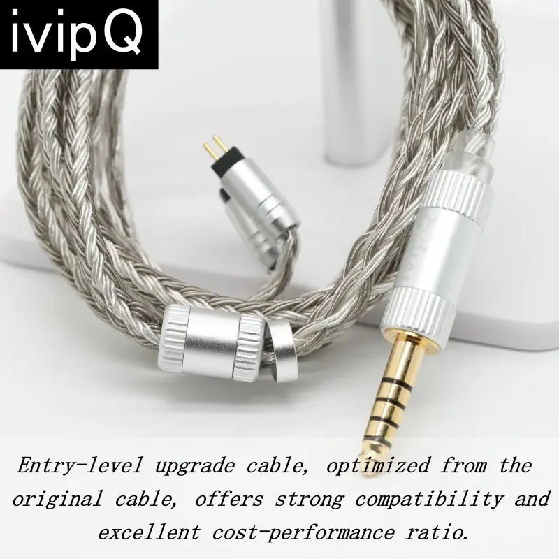 كابل ترقية سماعة أذن ivipQ -526 24 Core مطلي بالفضة، مع/QDC/MMCX/Recessed2PIN/3.5/4.4/For LZ A7 ZSX C12 V90 NX7MK4/BL-03