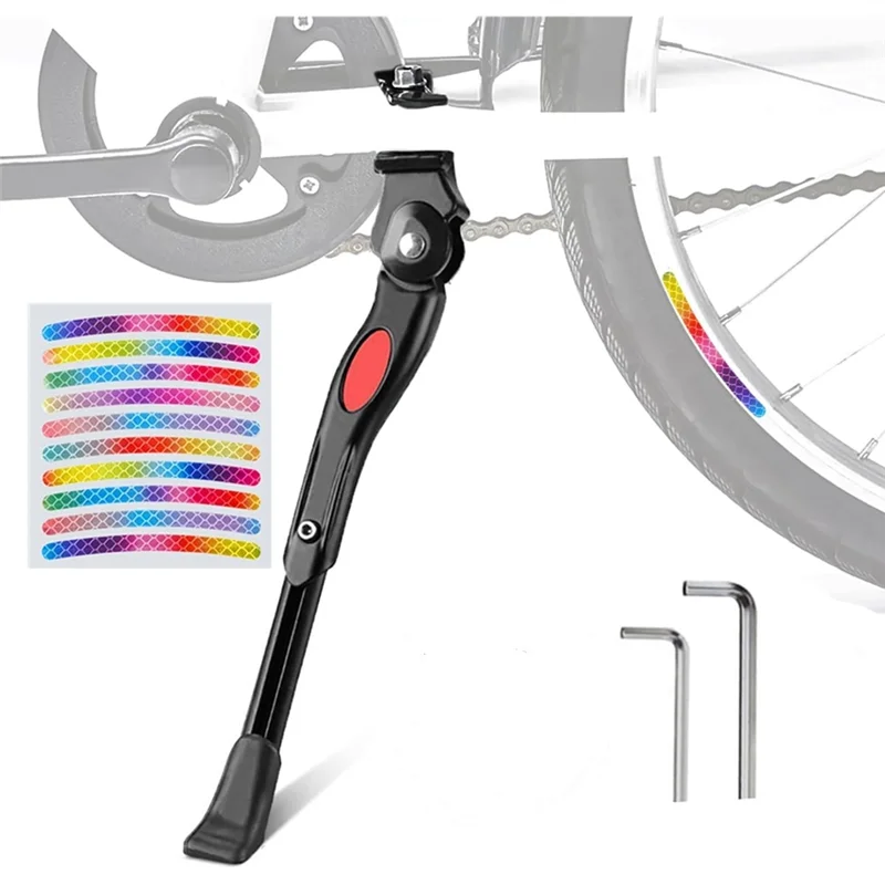 

J1UL1N Bicycle For Bike Kickstand Center Bracket Aluminum Adjustable Stand For 24" 26" 27.5" 29" Cycling