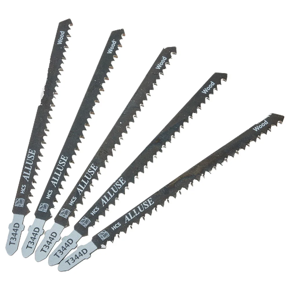 5pcs Saw Blades T344D 6T T-Shank Jigsaw Blades Cutter High-Quality-High-Carbon-Steel For Wood Plastics Fast Cutting Tool