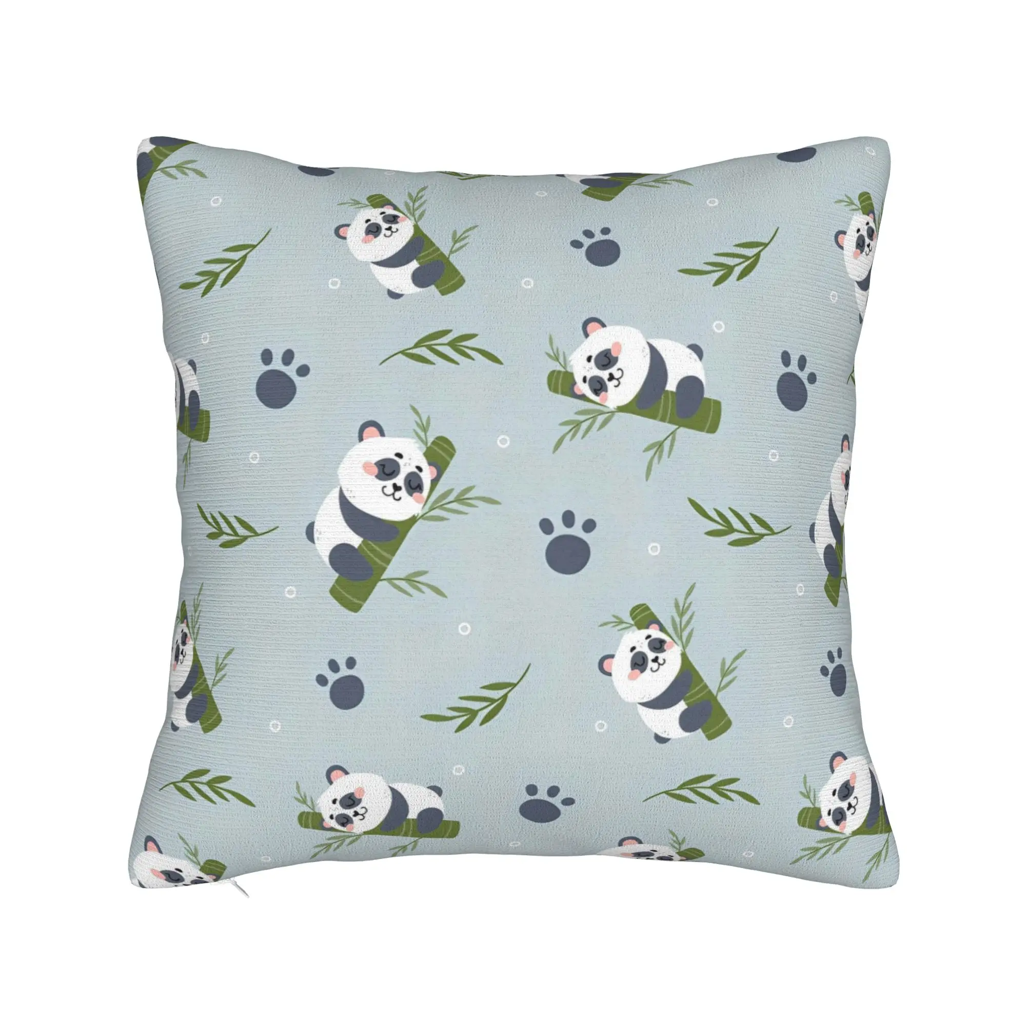 

Panda Paw Pattern Animal Square Pillow Case Cushion Cover Awesome Zipper Decor Throw Pillow Case Cover for Home 18"x18"