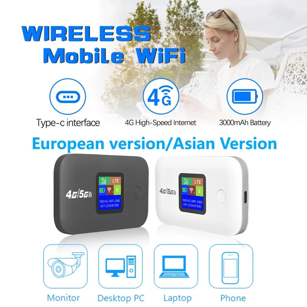 4G Lte WiFi Router 150Mbps Portable Wireless Modem 3000mAh Wireless Portable Router with SIM Card Slot Mobile Pocket WiFi Router