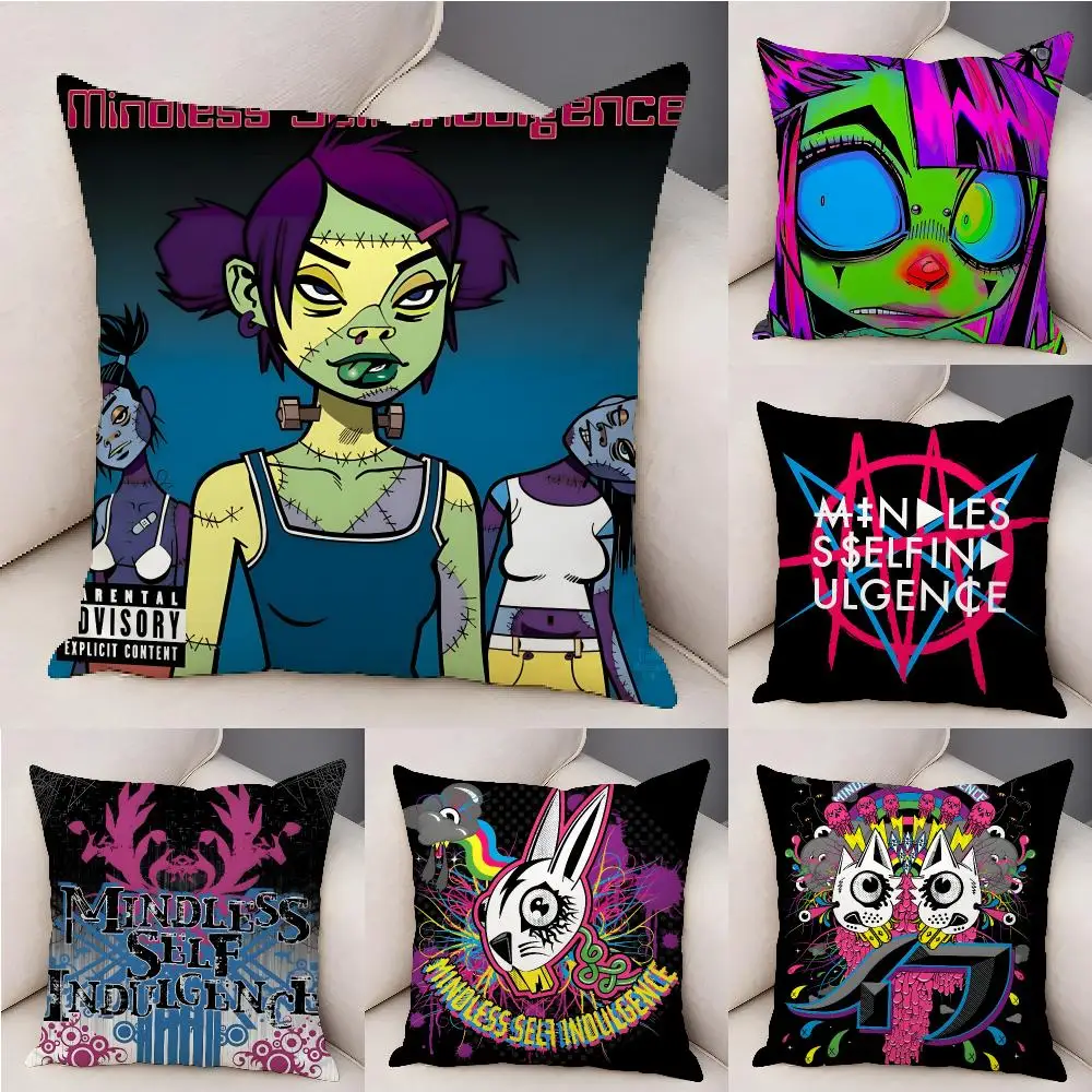 M-Mindless Self IndulgenceS Band Cushion Cover Plush Decorative Pillow Case With Hidden Zipper Fashion Room Decor For Home