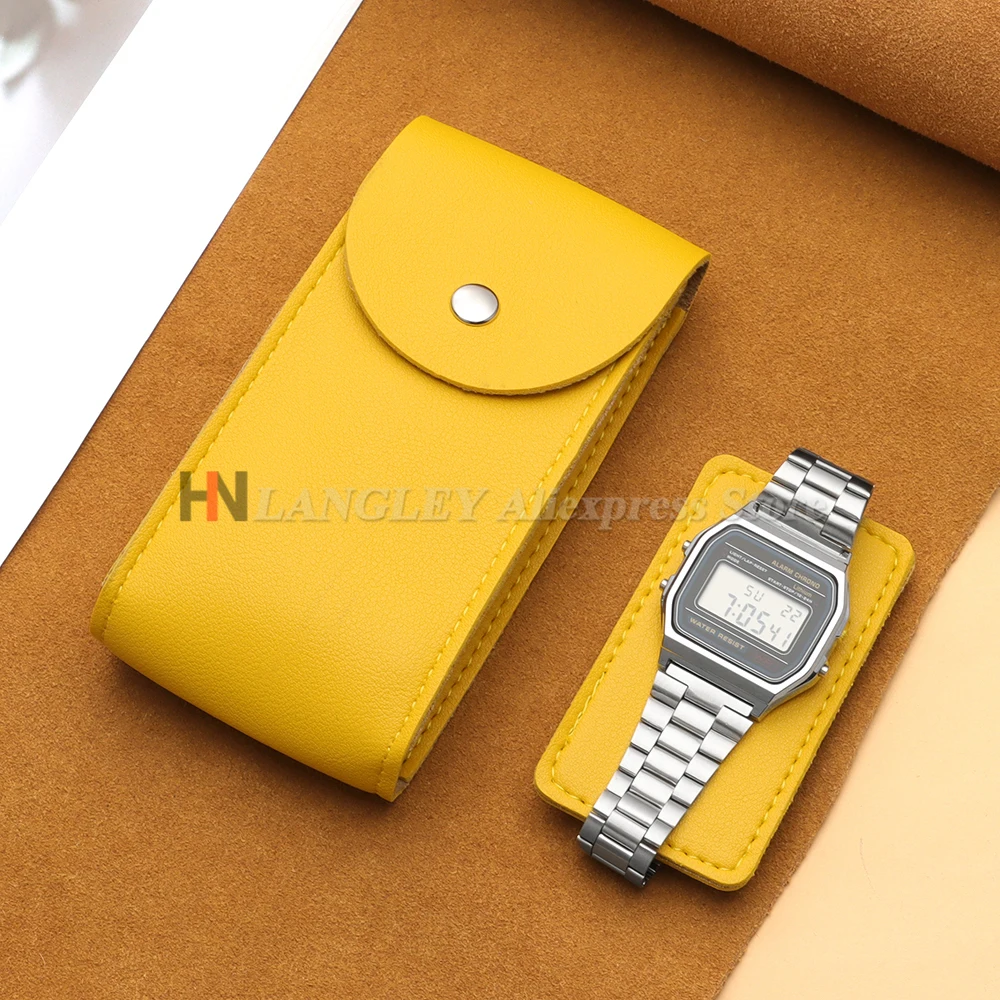 Portable Microfiber Leather Watch Pouch Storage Bag Single Watch Travel Organizer Display Pouch for Men Women Protection Case