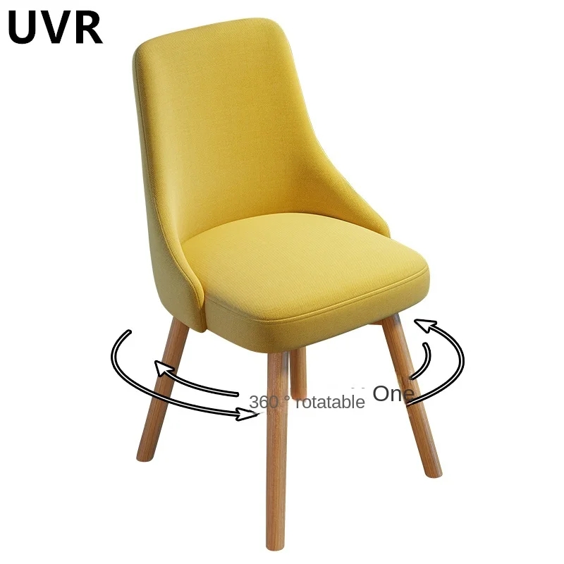 UVR Sedentary Chair Swivel Chair Domestic Light Luxury Dining Chair Living Room Solid Wooden Chair Balcony Leisure Coffee Chair