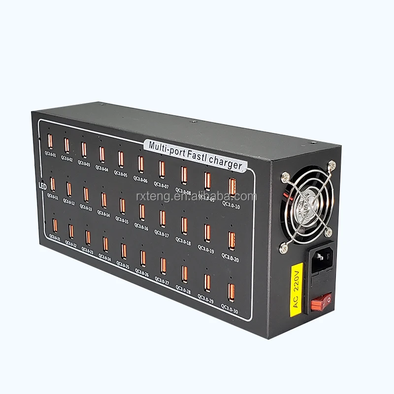 30 Port Multi-function Charger 600W Qc3.0 USB Adapter Smart Charger Integrated Mobile Phone Tablet Charging Station