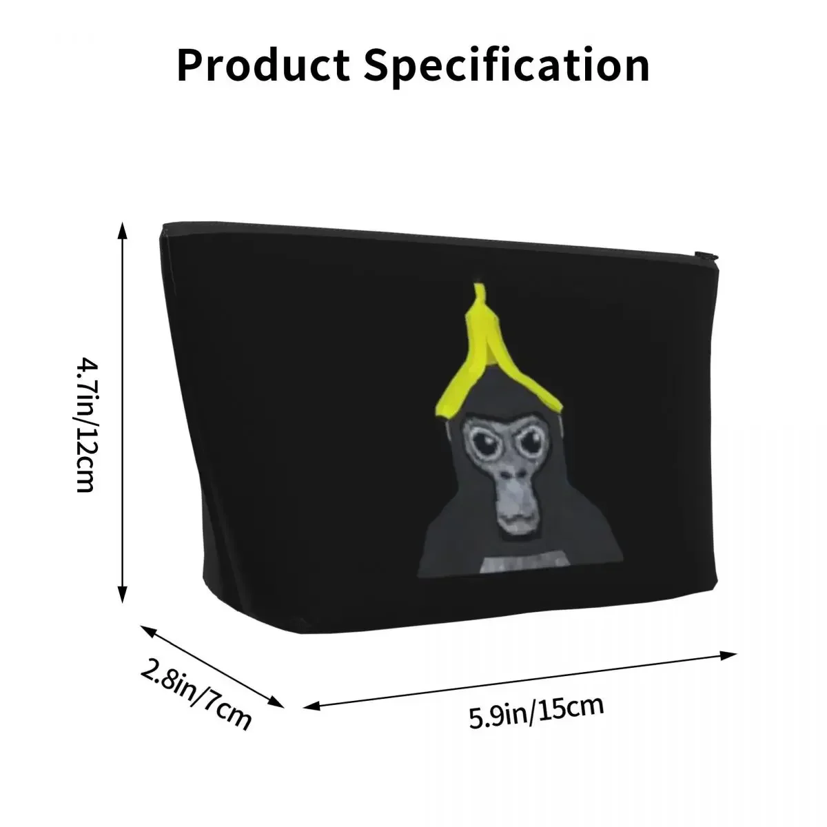 Gorilla Tag Monkey With Banana Travel Cosmetic Bag Lipstick Bag Cosmetic Case Cosmetics Organizer For Women Ladies Gift
