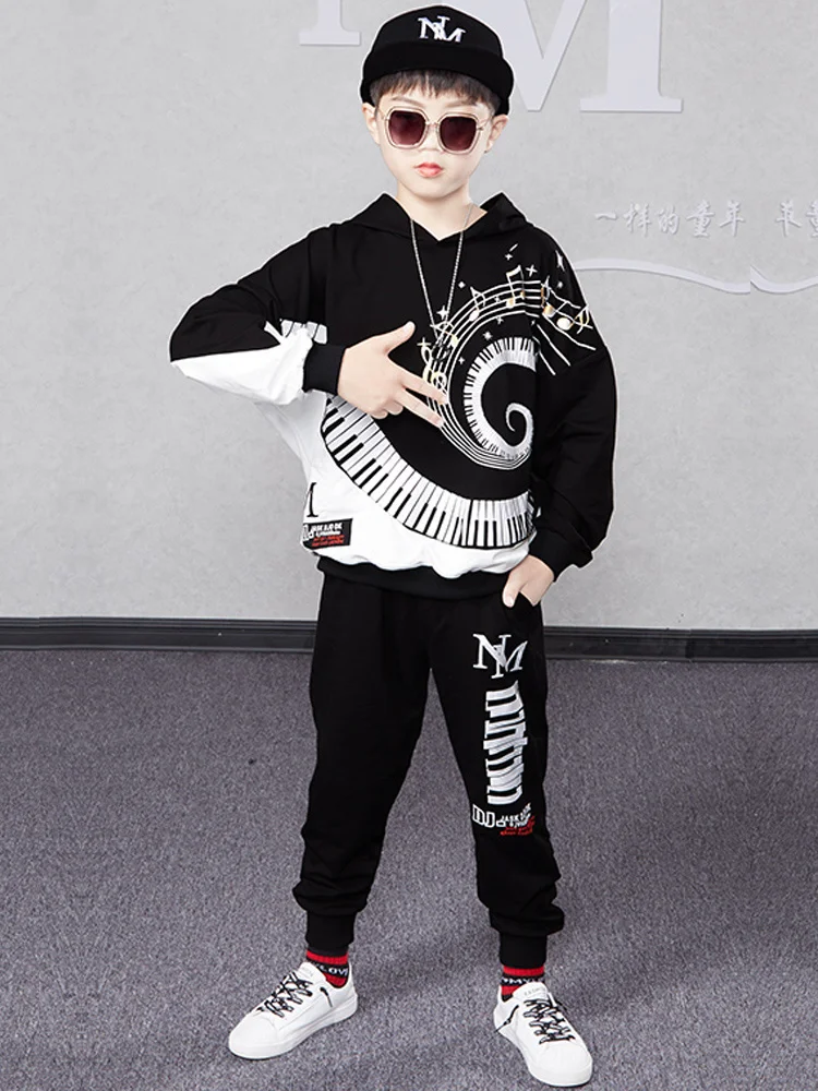 Guitar performance suit for boys, street dance set for hip-hop, drum performance suit for boys, children's fashion suit, cool