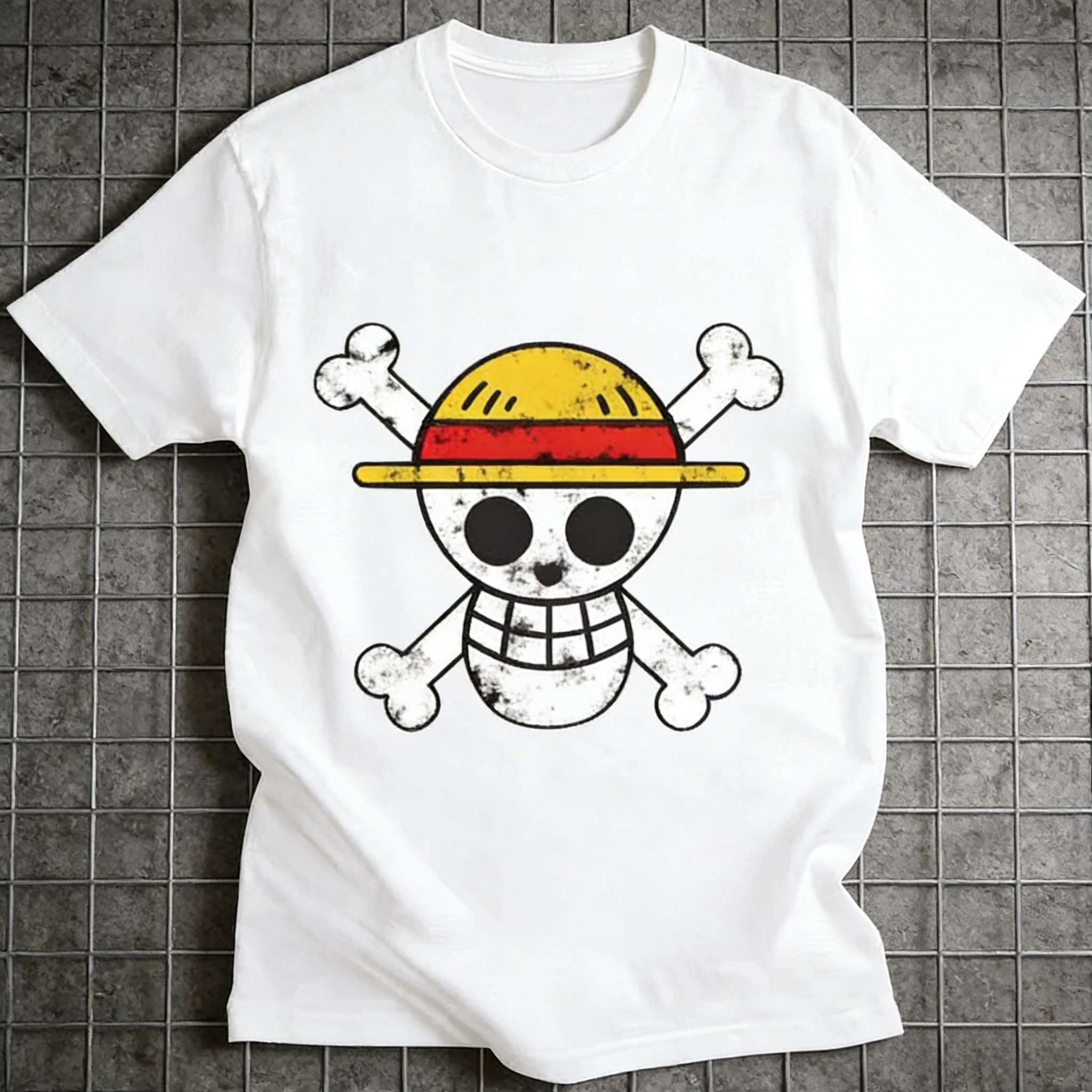 Camiseta de una pieza para hombre, Monkey D. Luffy, Anime japonés, ropa de verano para niños, manga corta, ropa de alta calidad para padres e hijos