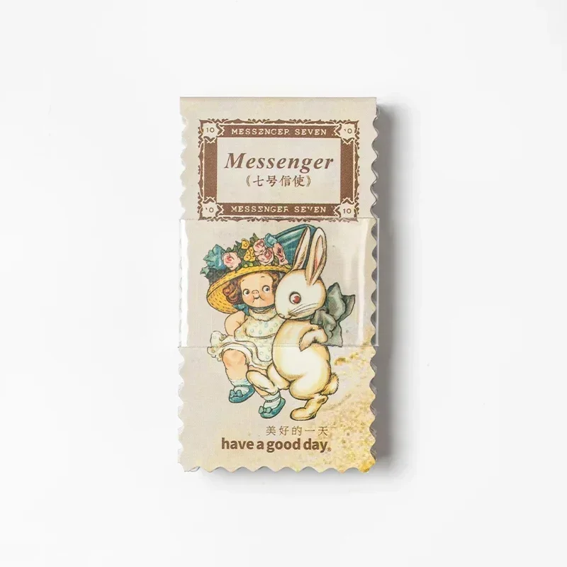 50Pieces No.7 Messenger Series 8 Fairy Tale  Botanical Vintage Stamp Stickers  Retro Decor for DIY Projects