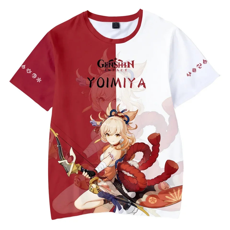 Genshin Impact T-Shirts Anime Game Girls Hutao Klee 3D Print Streetwear Men Women Oversized T Shirt Kids Boys Tees Tops Clothing