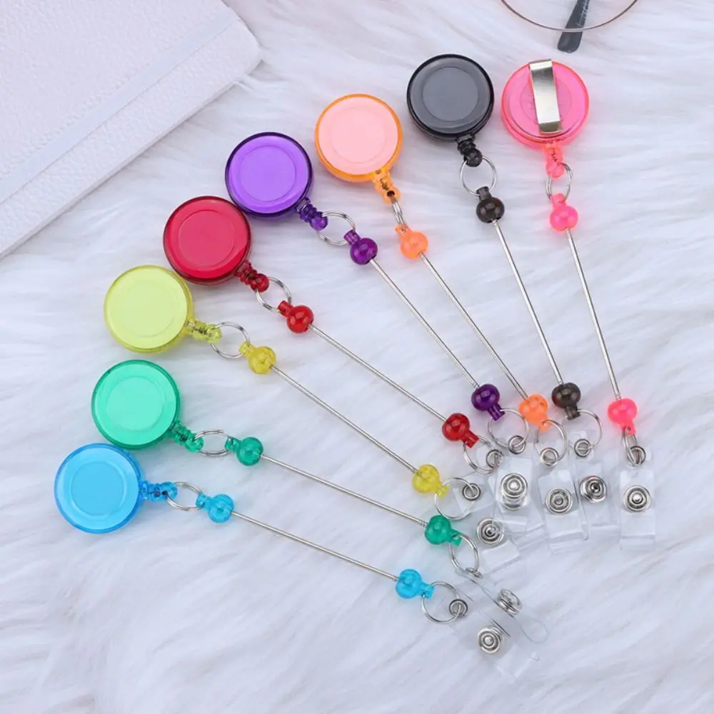 

Hospital Use Beadable Retractable Badge Reel Belt Clip Blank Bar ID Badge Holder Name Tag Chest Card Easy Pull Buckle Students