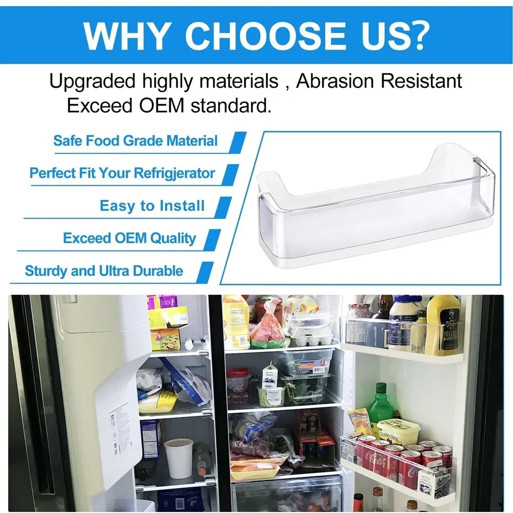 DA97-08348A DA63-05215A Refrigerator Door Shelf Bin Compatible with Samsung Refrigerator RS265TDRS RS25H5111BC RS25H5111SR Door