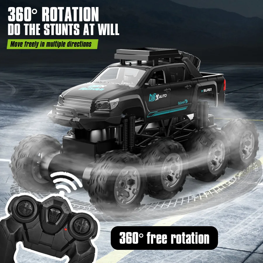 JJRC Q166 8x8 2.4G Rc Off Road Trucks Large Eight Wheel Multi Terrain Climbing Armored Vehicle Electric Toy Cars Prezent urodzinowy