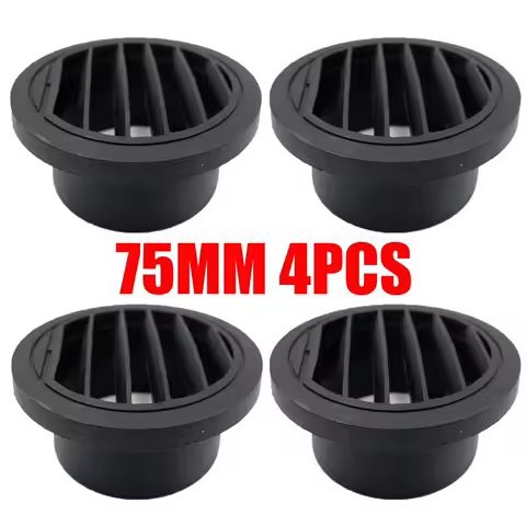 4pcs 75mm Diesel Parking Heater Duct Air Vent Outlet Ducting Cover Black Round For Car Truck Caravan Camper