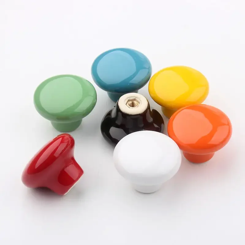 Candy Color Knobs Ceramic Drawer Knobs Cabinet Pulls  Round Furniture Kitchen Handle Furniture Handle for Kids Room Hardware