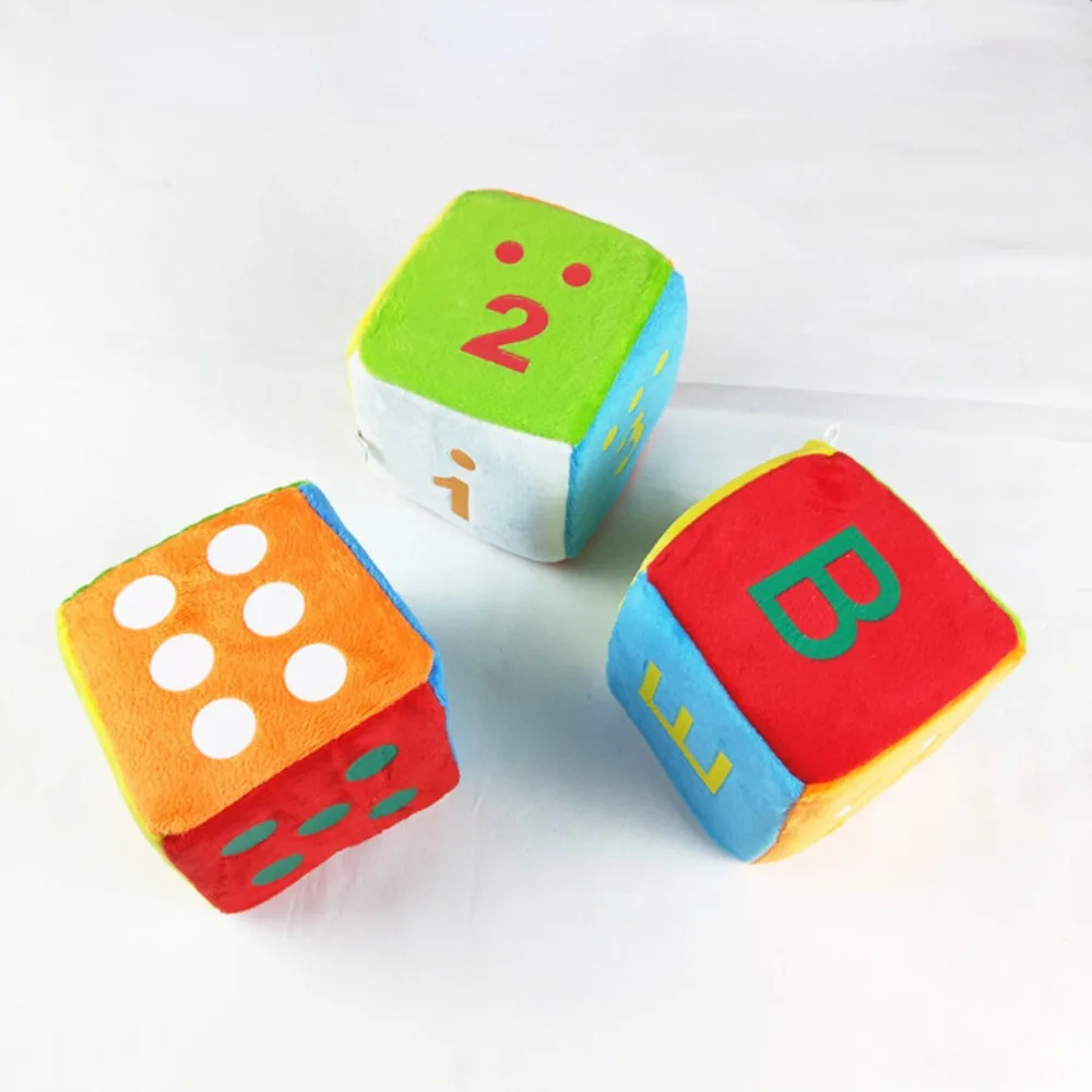 Children Newborn Baby Toy 0-12 Months Large Foam Dices Math Building Block Stuffed Plush Soft Cubes Playing Teaching Educational