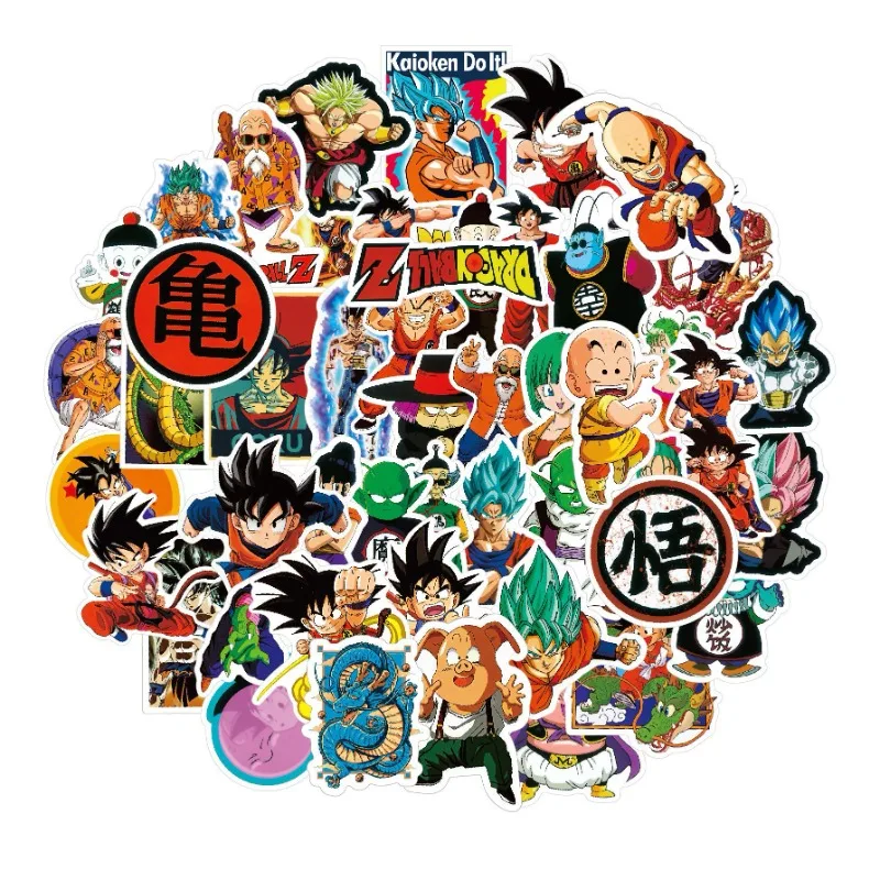 10/30/50pcs Dragon Ball Z Anime Stickers Cool Cartoon Son Goku Decals DIY Kids Toy Phone Skateboard Diary Graffiti Sticker Decor