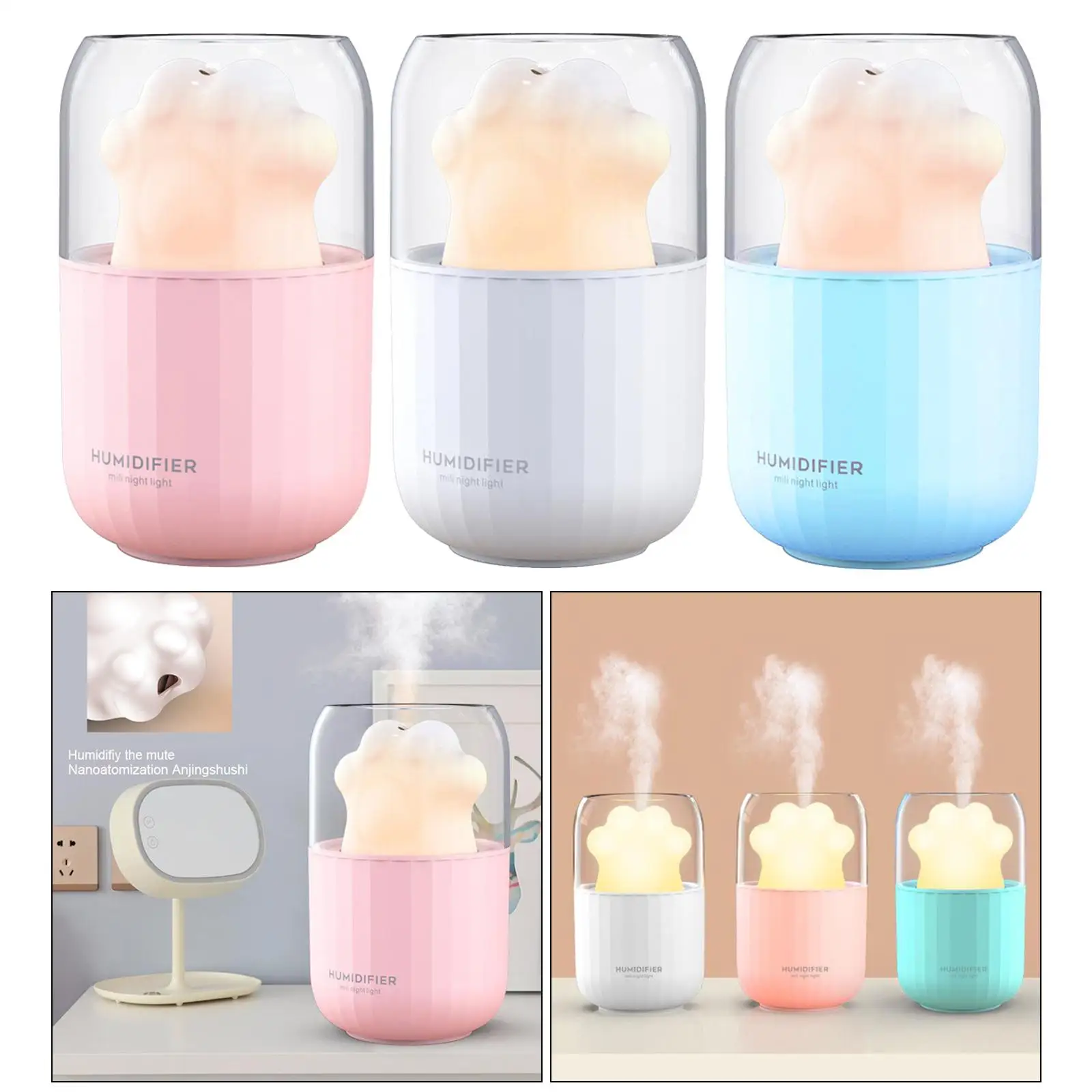 Umidificatore diffusore d'aria essenziale da 300ml, profumo per la casa per camera da letto baby Office Spa , LED