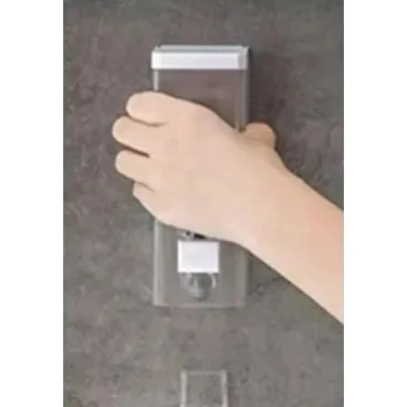 Wall Mounted Manual Press Soap Dispenser Transparent Non-Perforated Disinfectant Bottle for Bathroom Traceless Design
