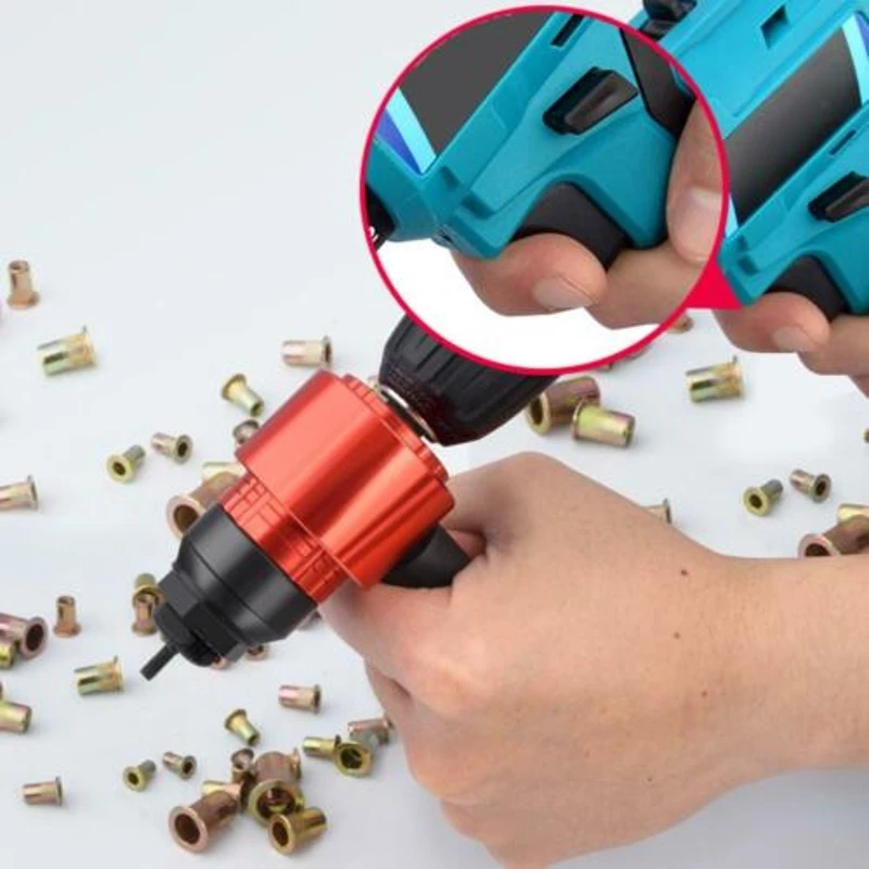 M3 M4 M5 M6 M8 Rivet Nut Gun Riveting Electric Drill Adapter Hand-inserted Rivet Tool Set Nut Tool Household Metal Easily Handle