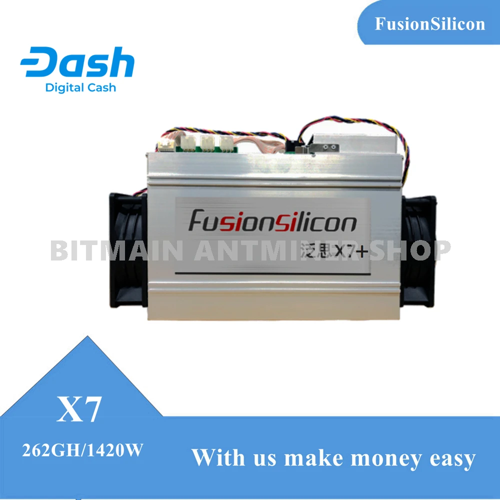 FusionSilicon X7 262Gh/s Asic miner Dash Crypto Bergbau Power Verbrauch 1420W Mit Netzteil Optional