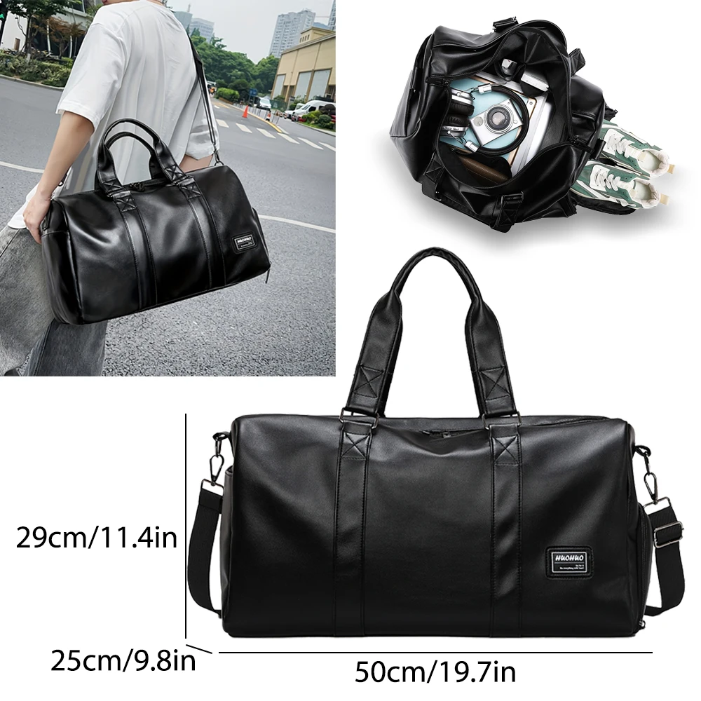 

Модная дорожная сумка, вместительная портативная сумка для путешествий с отделением для обуви, подходит для спортзала, деловых поездок и повседневного использования.