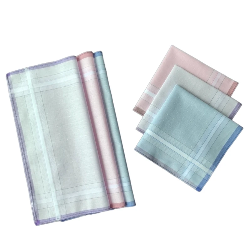 Absorbent Handkerchief Soft Square Towel Kerchief Man Plain Bandannas Hankies