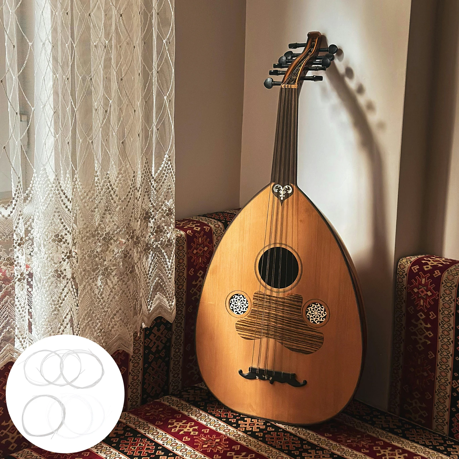 

11pcs Silver-Plated Oud Strings Nylon-Copper Alloy For Warm Balanced Tone Clear Resonant Sound Professional Middle Eastern