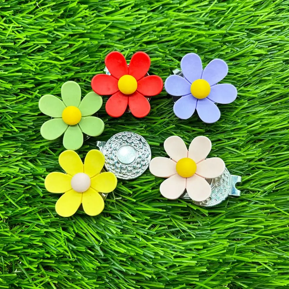 

Outdoor Sports Magnetic Golf Cap Clip Flower Shaped Ball Position Golf Ball Mark Decorative Colorful Golf Hat Marker Women Girls