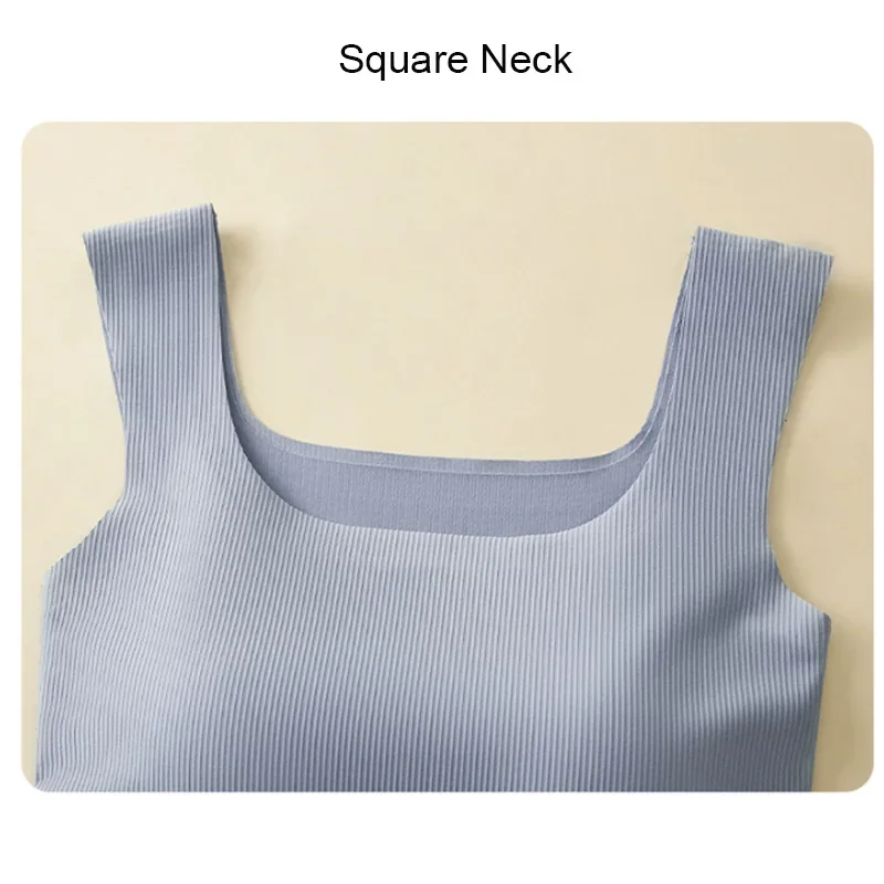 For 35-105kg 2025 New Seamless Plus Size Camisole Top for Women with Fixed Cup Build-in Bra Beautiful Back Underwear Tummy Cover image 5