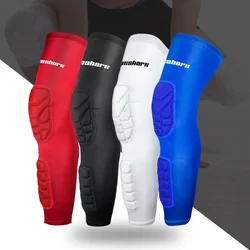 1 Pair Honeycomb Long Sport Knee Pads for Children, Basketball Leg Sleeve, Crashproof Gym Leg Warmers, Kids, Teens,Sport Safety