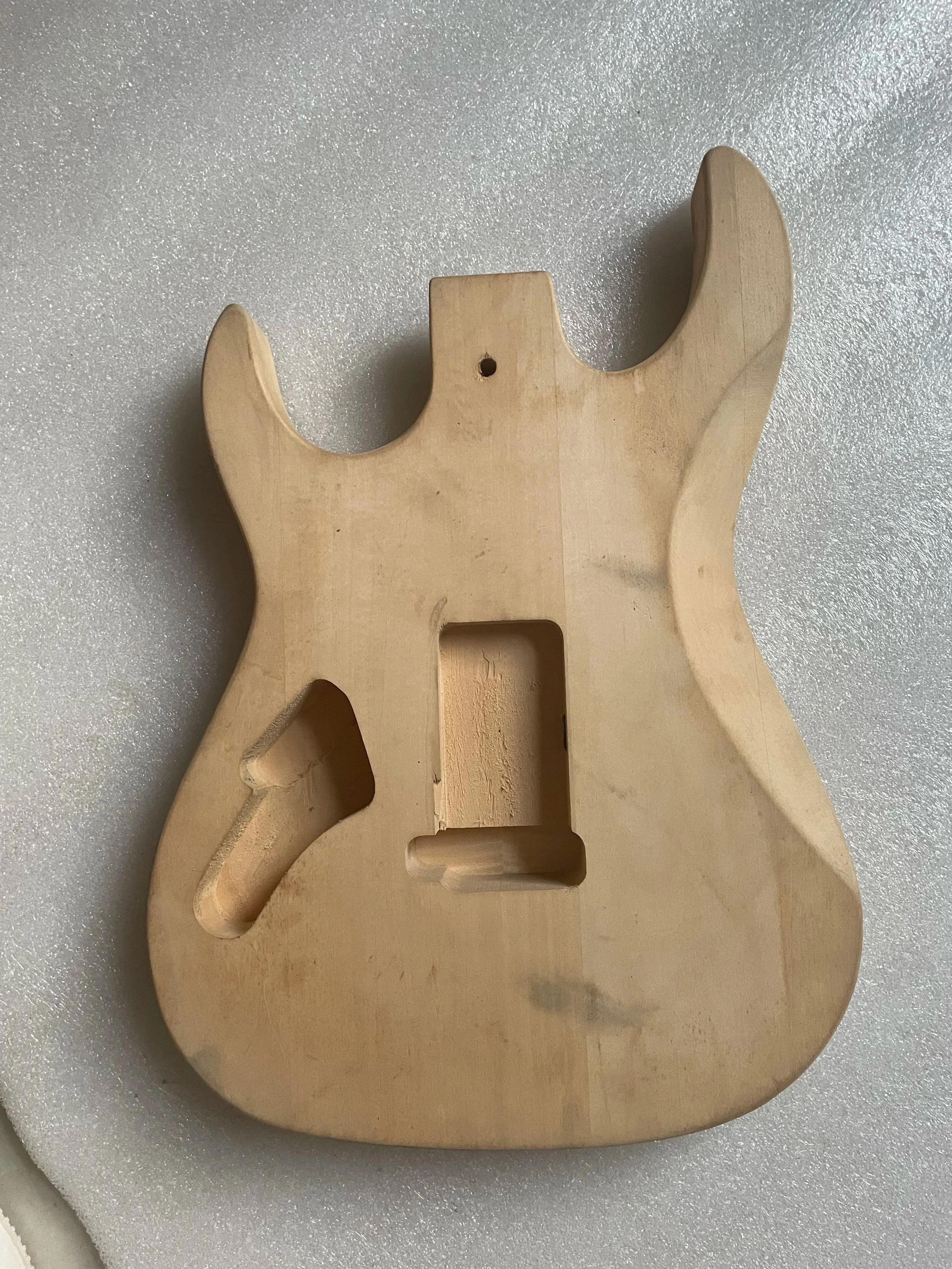 Rare Unfinished Guitar Body, Basswood Flame Maple Veneer, Carved Pattern, Musical Instruments, Wooden Parts, DIY Accessory