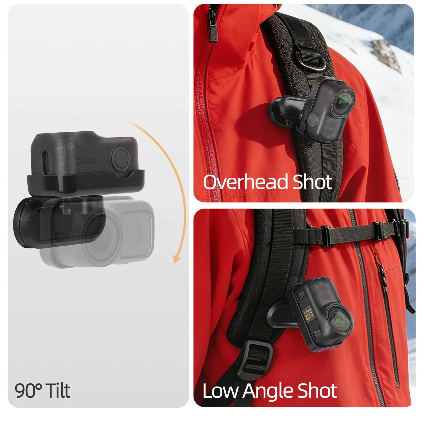 For DJI Osmo Nano Magnetic Backpack Clip, Action Camera Brim Clip, and Quick-Release Mount