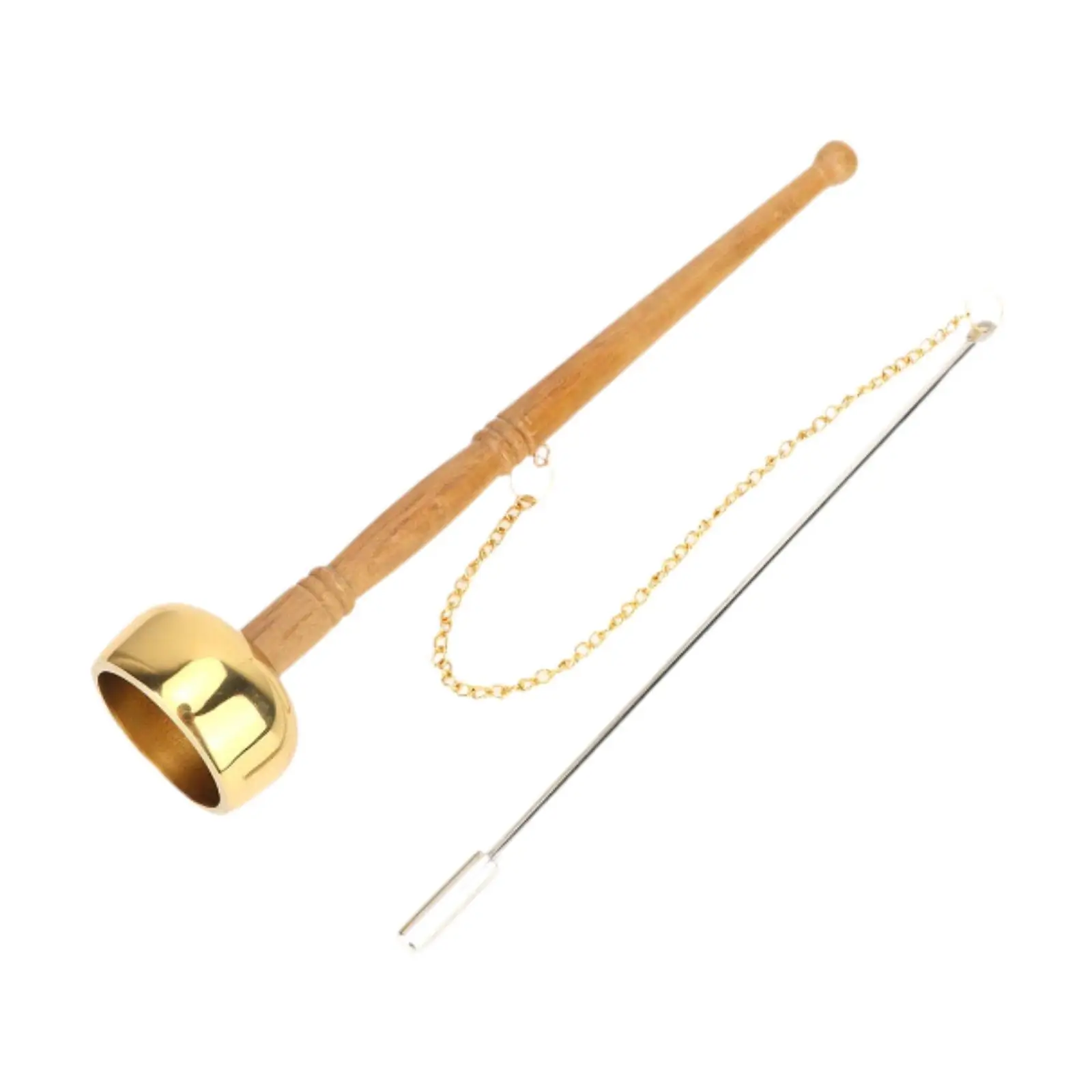 

Молитвенный колокольчик для медитации, буддийский латунный колокольчик с деревянной ручкой, ритуальная посуда Temple Dharma, пение Писания