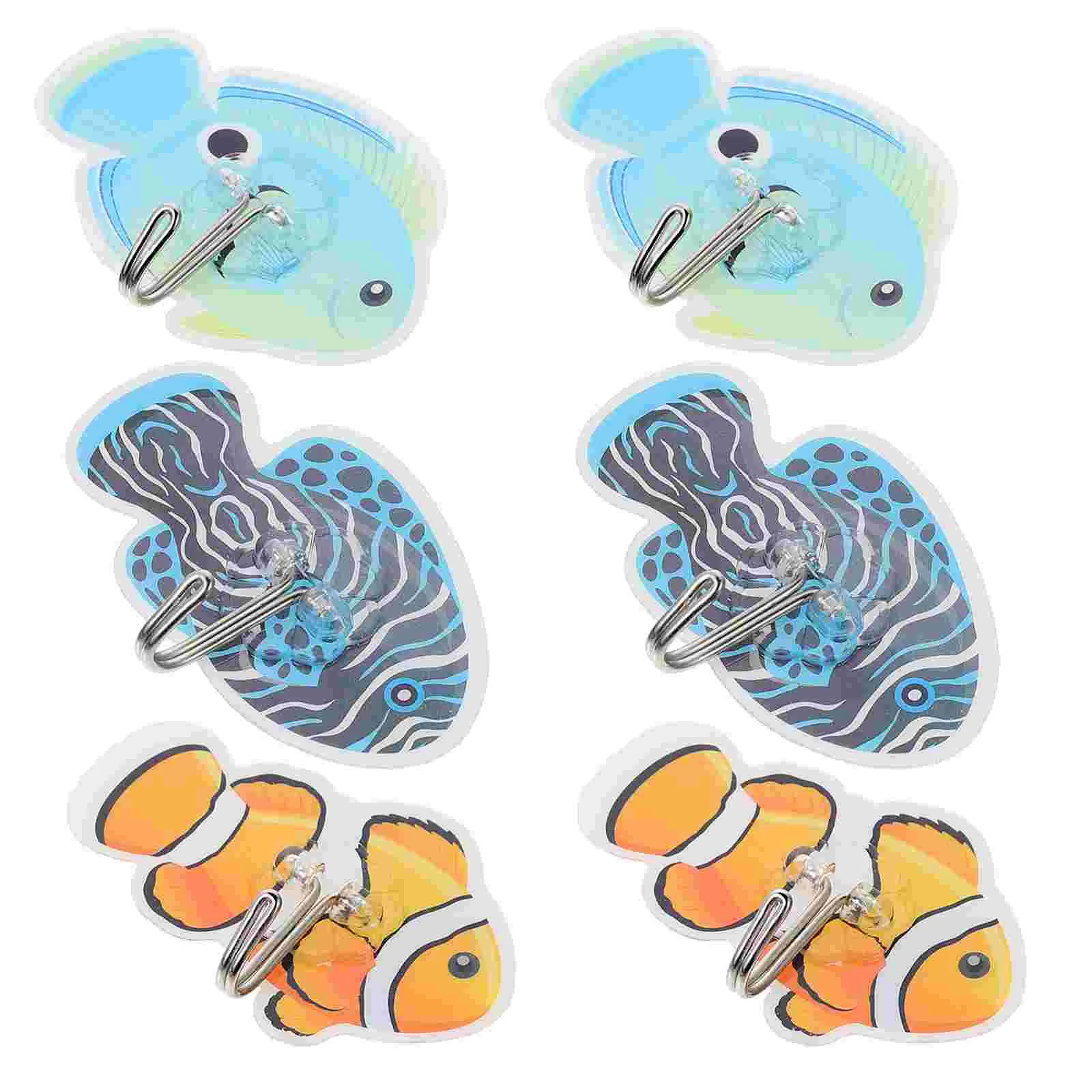 

6 Pcs Towel Wall Hook Ocean Fish Hanging Hooks for Decorations Sundries Reusable