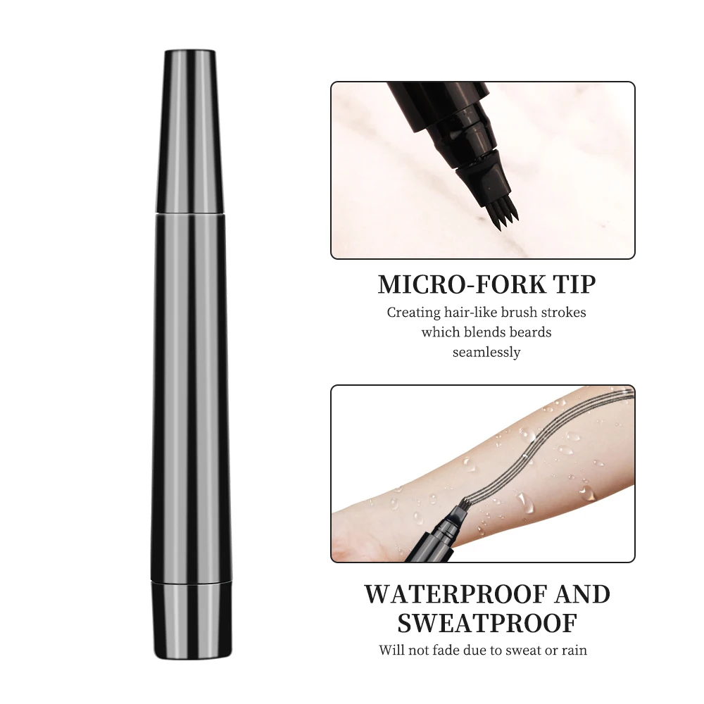 ชุดฟิลเลอร์ปากกาแต่งเคราสำหรับผู้ชายชุดดินสอแต่งผมสำหรับร้านตัดผมพร้อมแปรงเสร็จสิ้นจากธรรมชาติแผ่นปิดคลุมผมบนใบหน้าเครื่องมือสำหรับจัดแต่งทรงผมเครื่องสำอาง