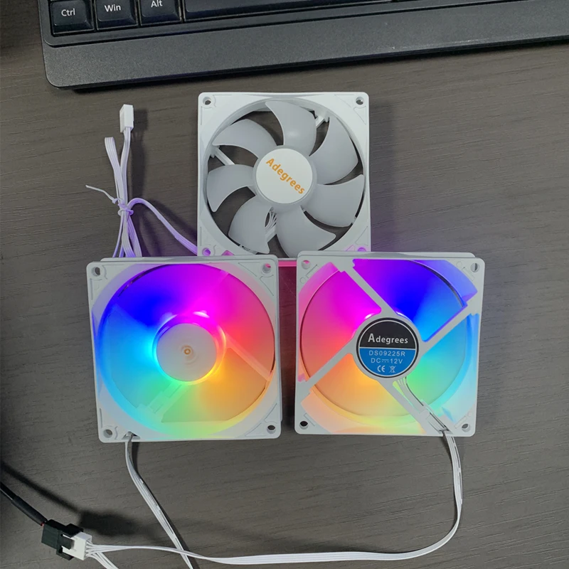 9025 White CPU Cooler Fan 90MM DC12V Square 4PIN PWM RGB Case Cooling Fan for PC CPU Cooler Replacement Fan