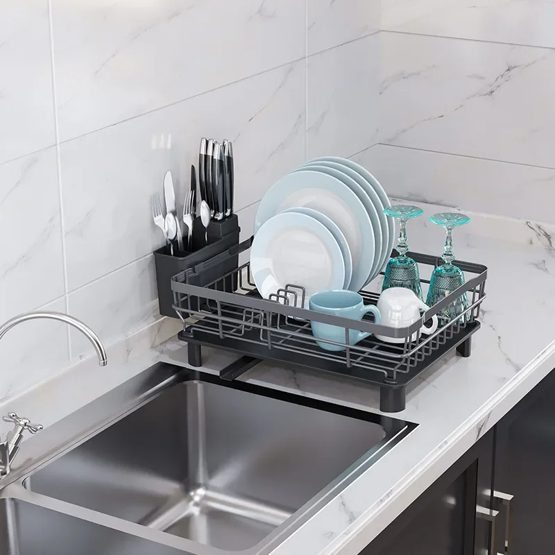 Seau de cuisine T1 pour le séchage de la vaisselle, solution de rangement avec proximité à l'intérieur pour assiettes, bols et ustensiles