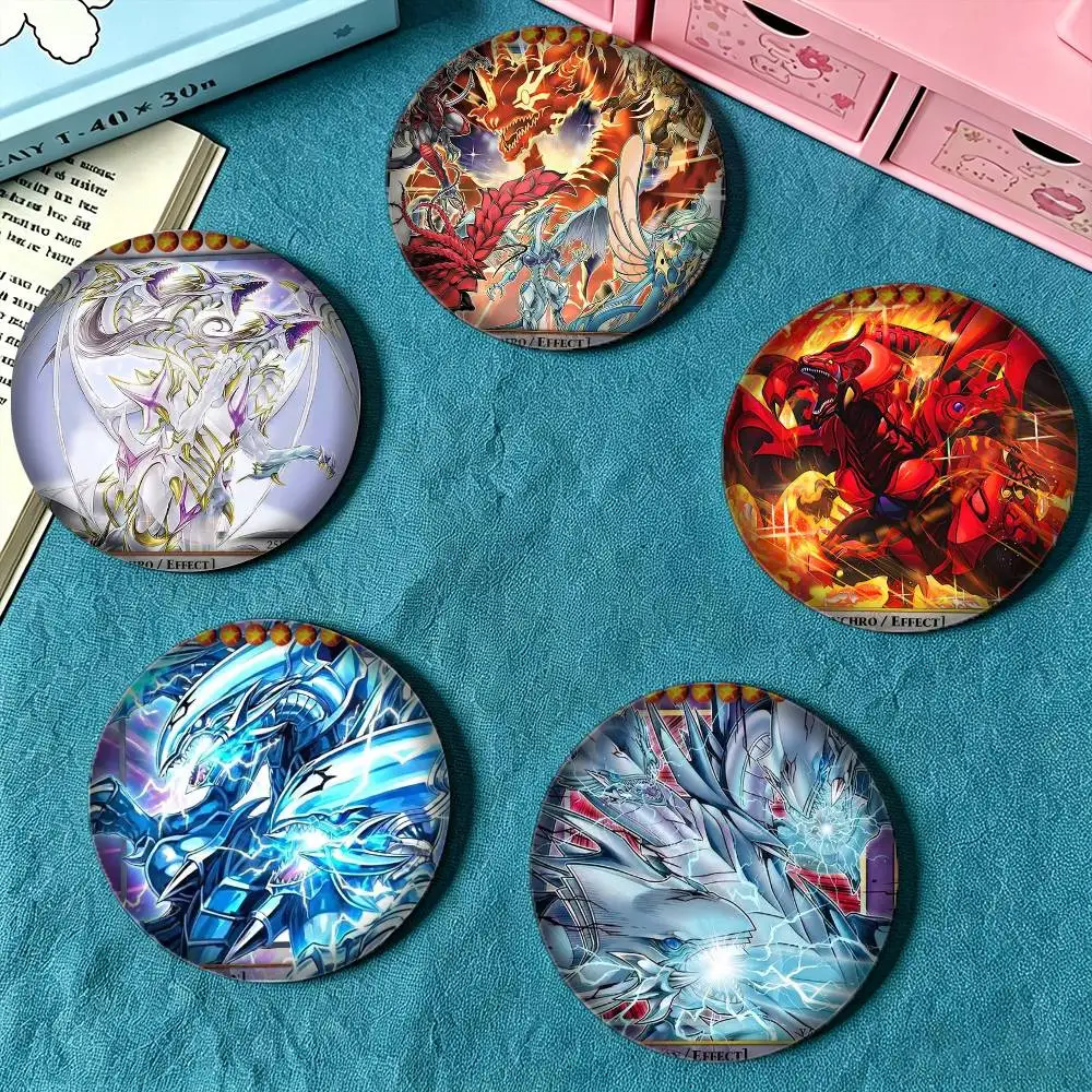 Y-Yu-Gi-Oh Victory Dragon 25 32 44 58 75mm Badges Personalized Round Brooches Pins Accessory Gift