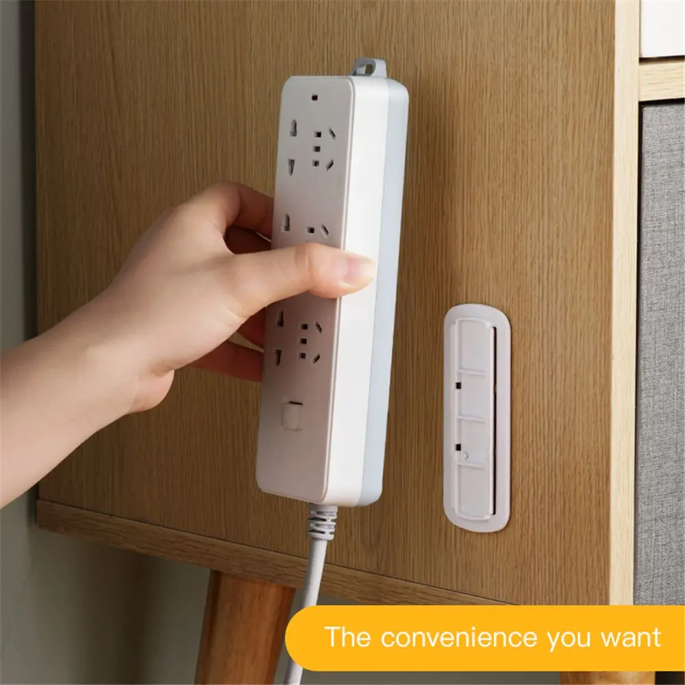 Wall-Mounted Power Strip Holders Sticker Punch-free Socket Holder Self-Adhesive Punch-free Plug Fixer Wall Fixer Home Decor