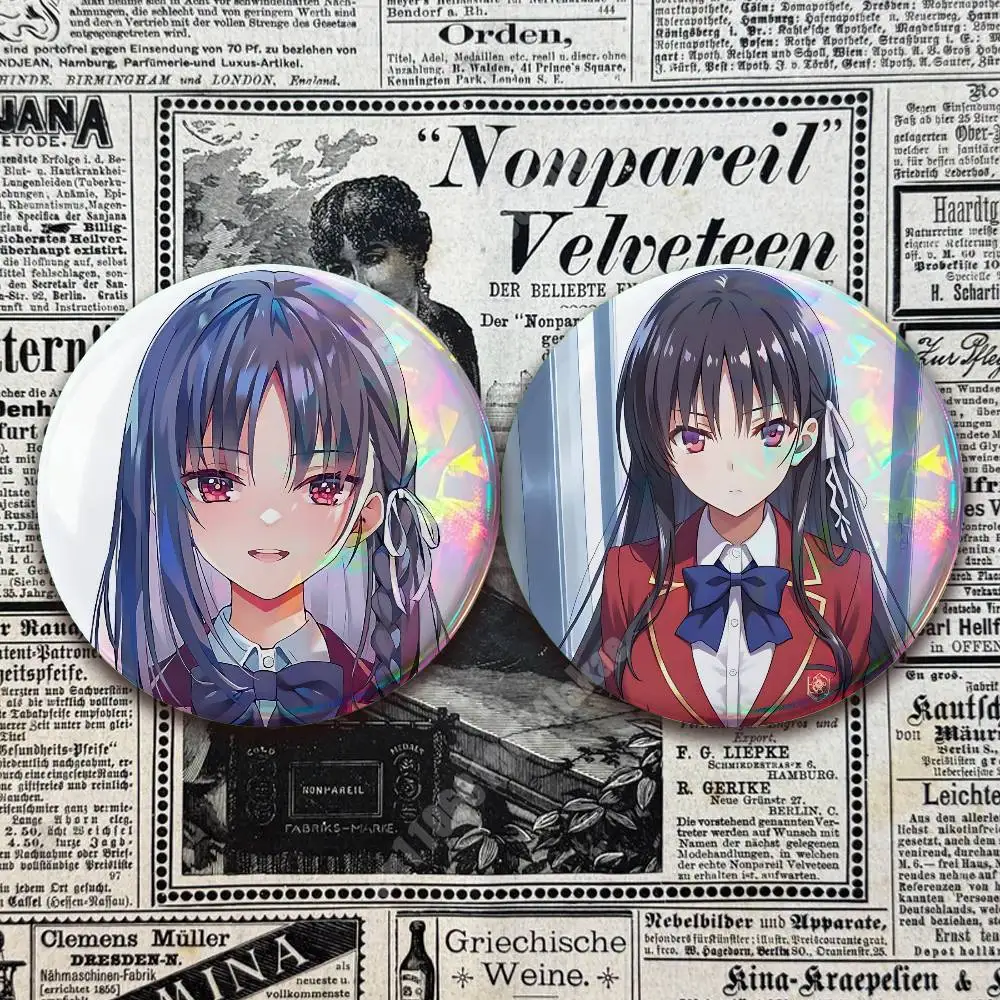Horikita Suzune The E-Elite Classroom Button Badge 2PC Sets for Bags & Clothes & Accessories Metal Pin Stylish Decoration