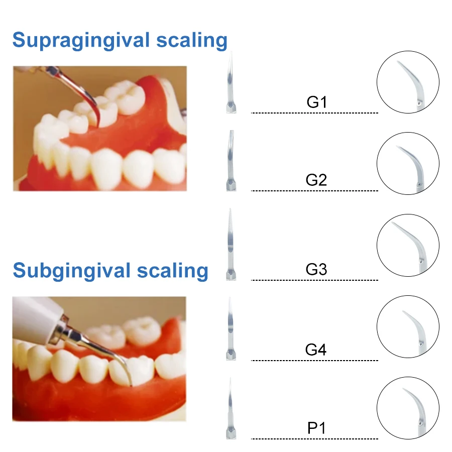 5pcs Dental Ultrasonic Scaler Tip Scaling Tip Periodontics Endodontics Fit EMS Woodpecker SATELEC DTE NSK