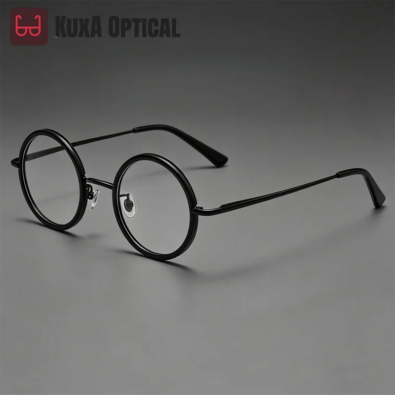 

XUKA New Men's and Fashion Trend Designer Style Ultra Light Eyeglasses Frame A8068 Women's Small Size Retro Round Glasses