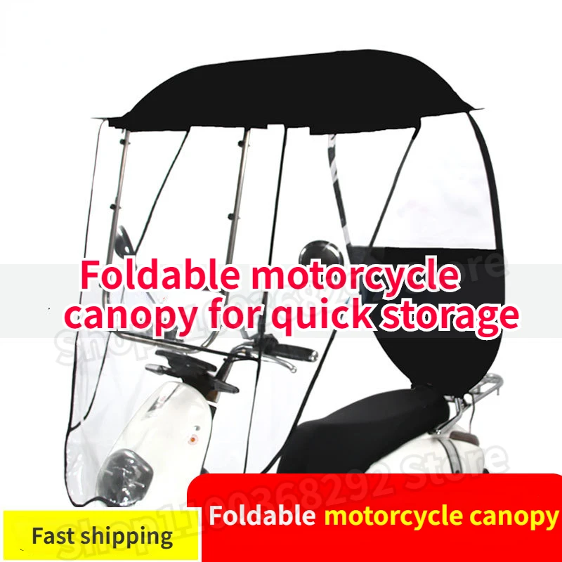 

Foldable Electric Motorcycle Canopy Thickened Windproof Windshield Motorcycle Umbrella Sunshade Motorcycle Cover