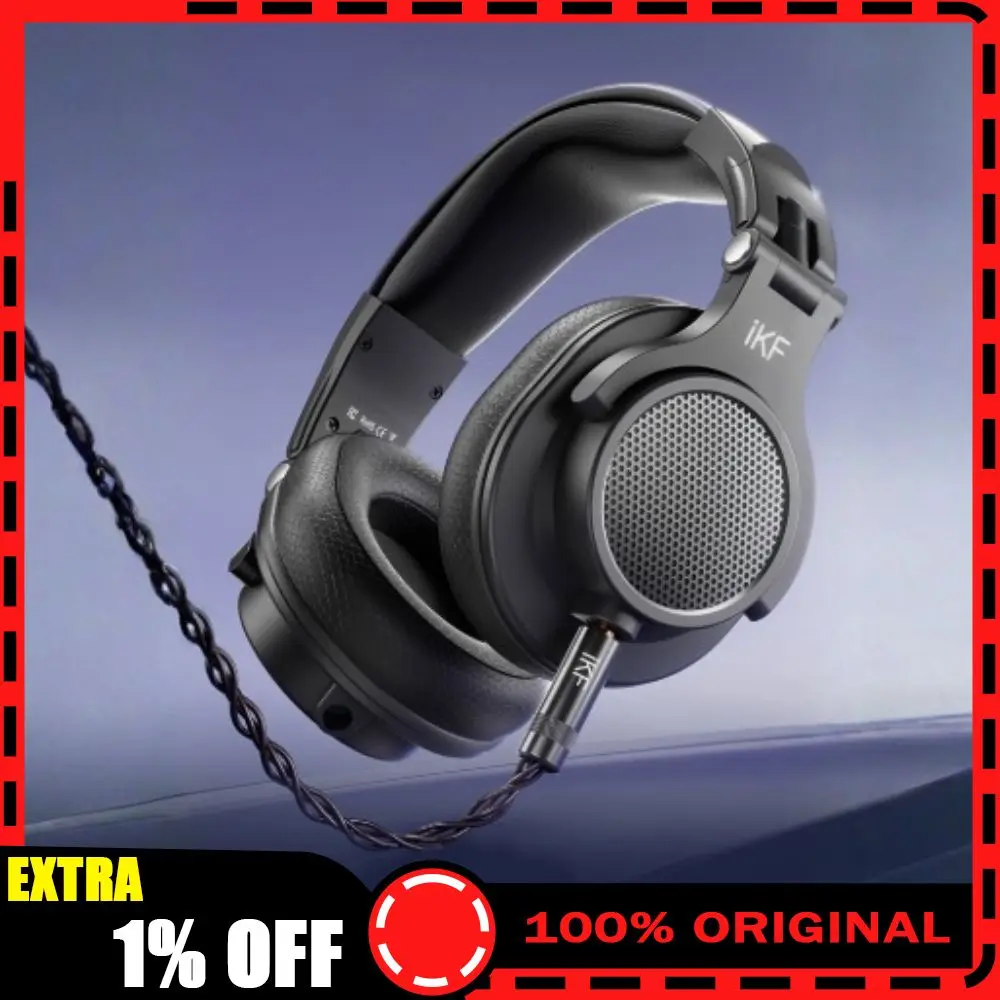 iKF VP5 Wired Closed HIFI Headphone Titanium Metal Macromolecule Diaphragm Ergonomics Lightweight Monitor Gaming Headset Custom