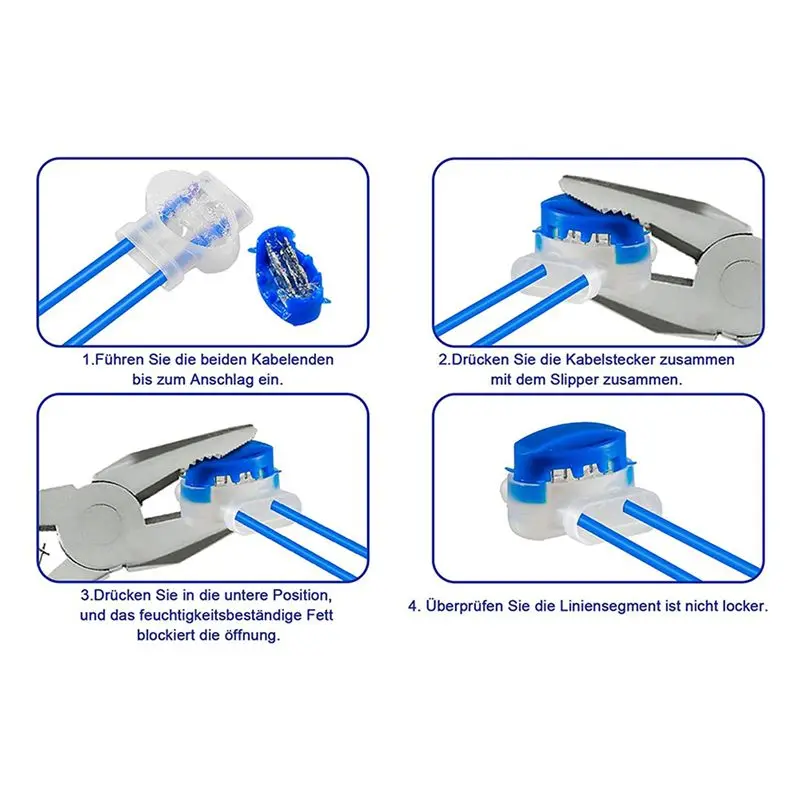 A84X-150PCS Cable Connectors For Robotic Lawnmowers, Waterproof Connection Cable Wire Connector With Gel Filling
